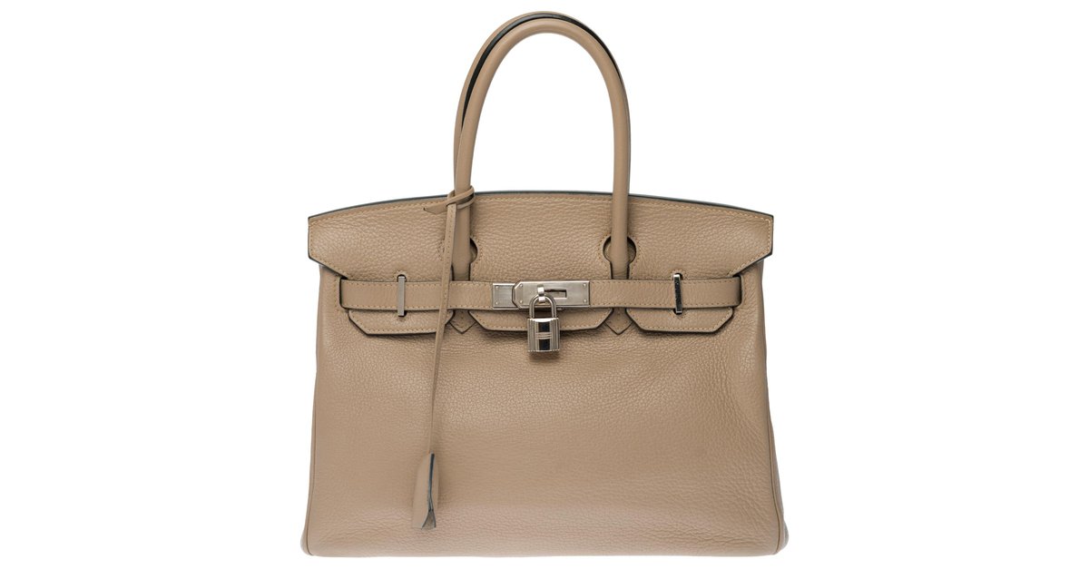 Splendid Hermès Birkin 30 in Togo leather Trench color, palladium silver  metal trim Grey ref.268228 - Joli Closet