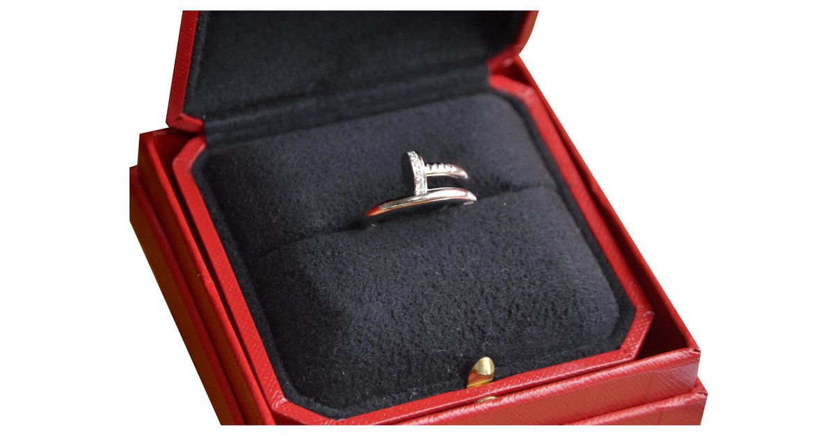 Kan weerstaan behang stil Cartier Juste un Clou ring in white gold and diamonds Silvery ref.269235 -  Joli Closet