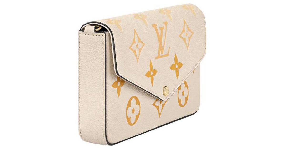 Louis Vuitton Felicie Pochette Monogram Empreinte Cream in Leather with  Gold-tone - US