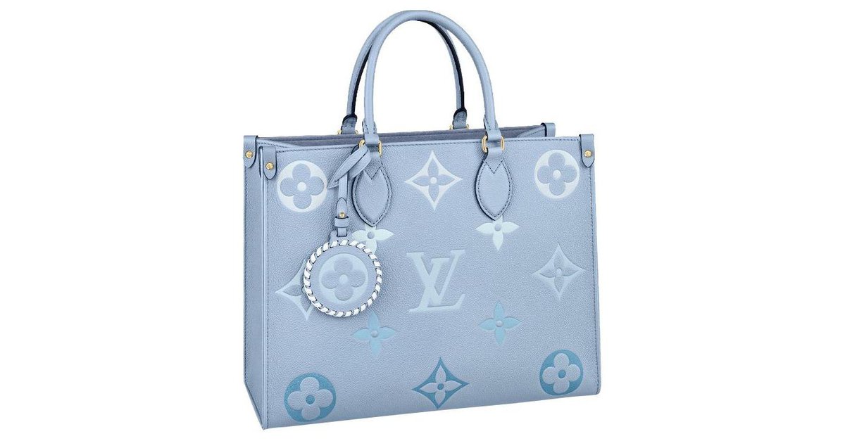 Louis Vuitton Lv Onthego MM Tasche Blau Leder ref.269585 - Joli Closet