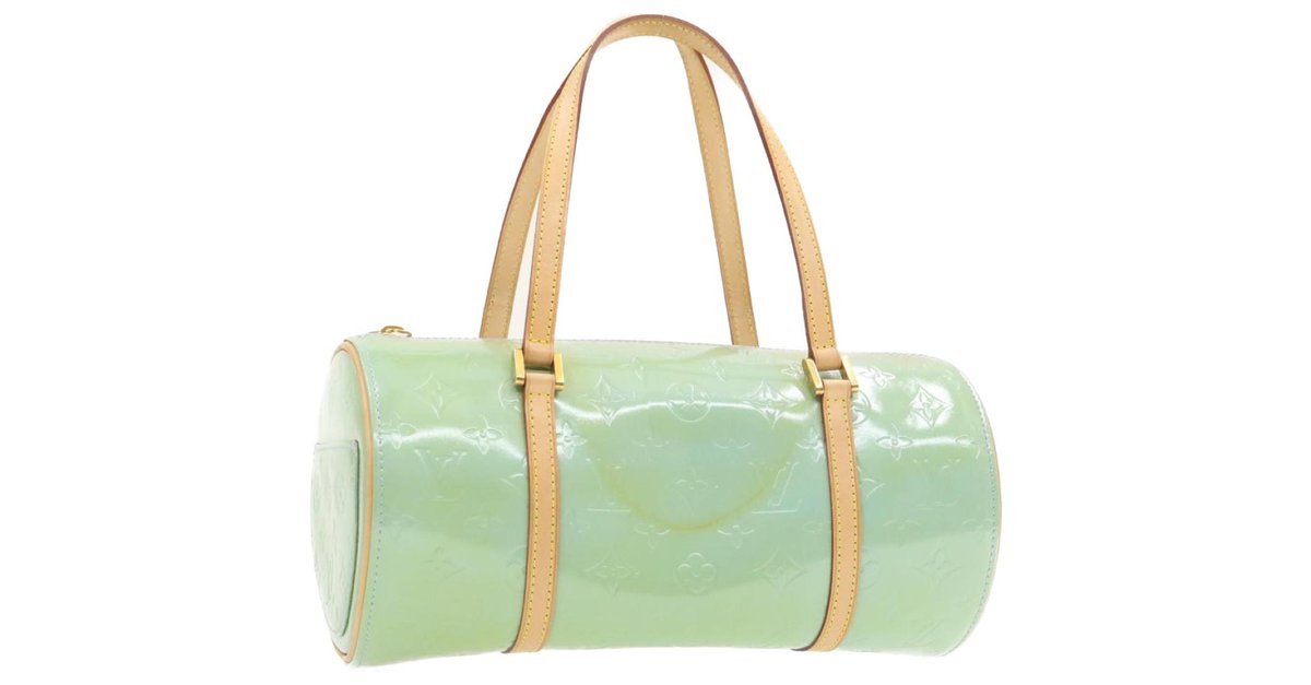 Auth LOUIS VUITTON Bedford Baby Blue (Green) Vernis Leather Hand Bag #52370
