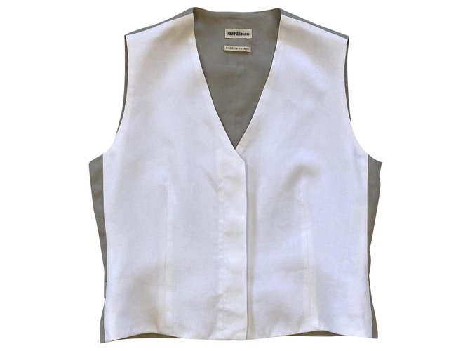 トップス HERMES by Martin Margiela Linen Top Hermes HERMÈS Martin Margiela Vintage Spring 2000 Sleeveless
