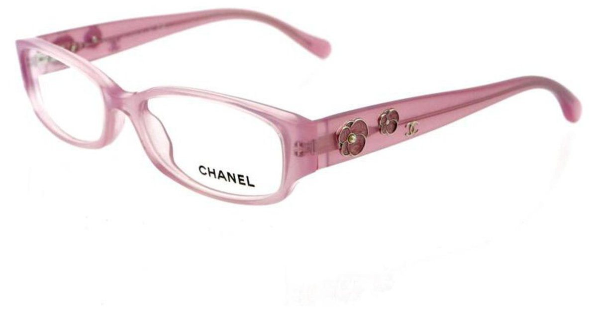 Chanel Camellia Eye Glasses Pink Plastic ref.273337