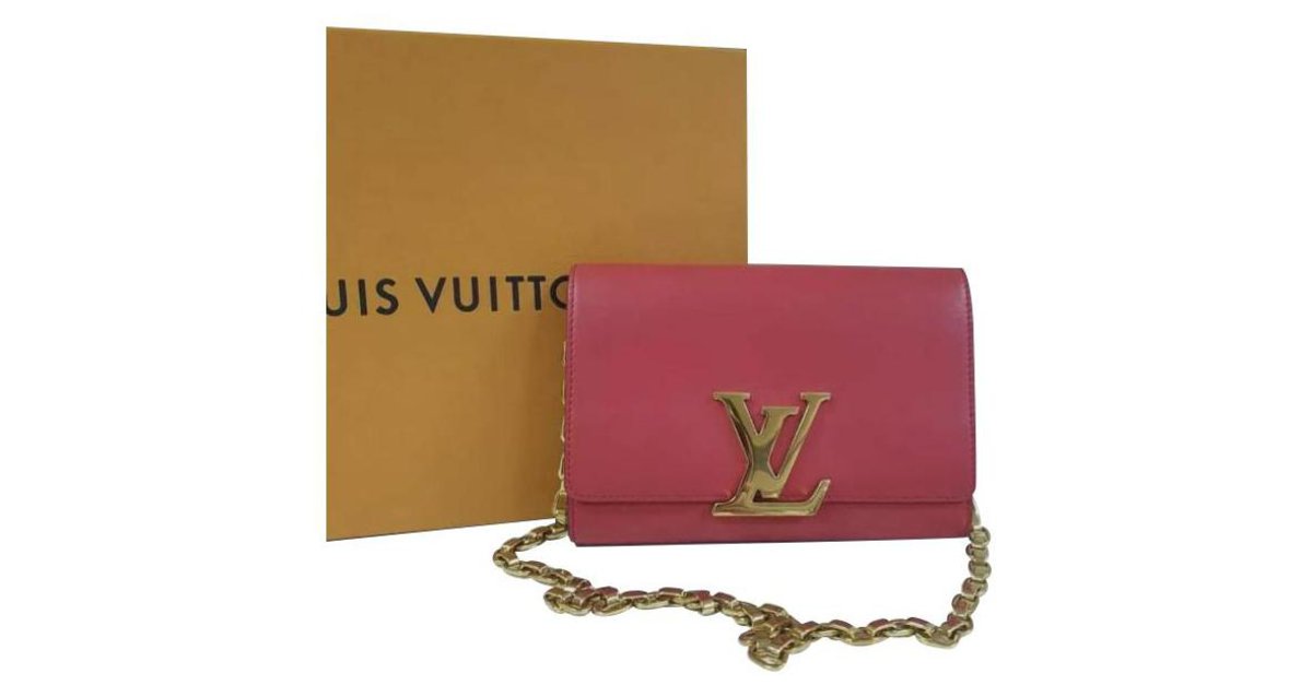 Louis Vuitton Pink Calfskin Leather Chain Louise GM Bag at 1stDibs