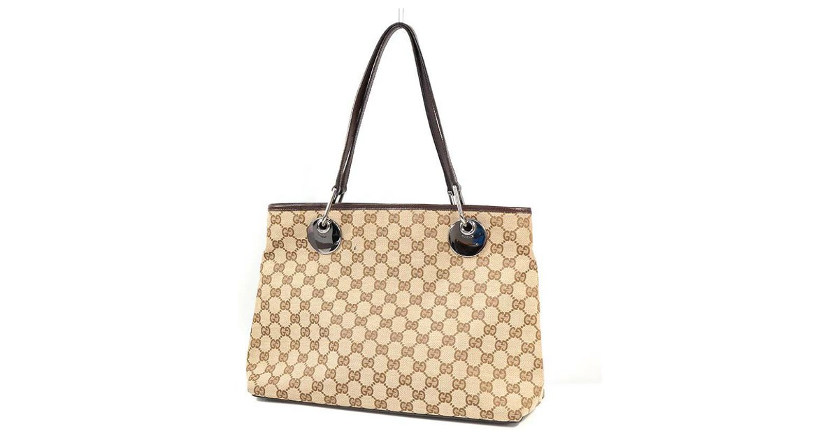 GUCCI Tote Bag 120837 GG canvas black Women Used –