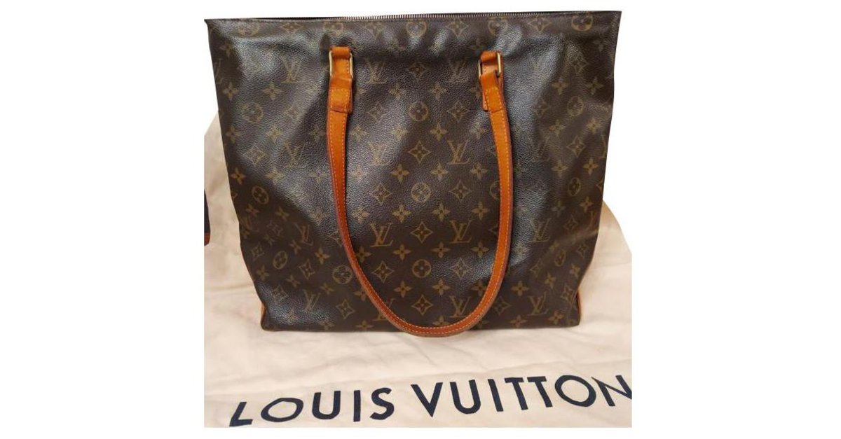 Louis Vuitton Brown Monogram Coated Canvas & Vachetta Leather Cabas Mezzo