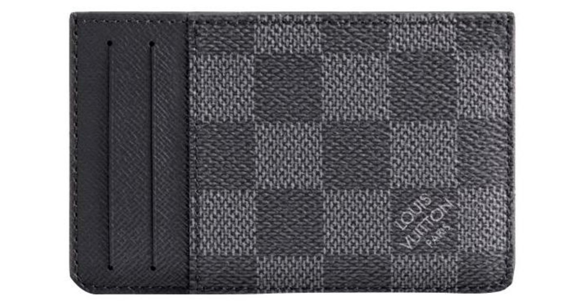 Louis Vuitton card holder in damier monogram. Dark grey Cloth ref.185323 -  Joli Closet