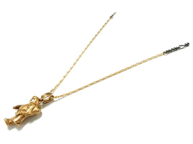 Collier Métallique Argenté DOLCE VITA - Pendentif Ethnique - Très Bon État