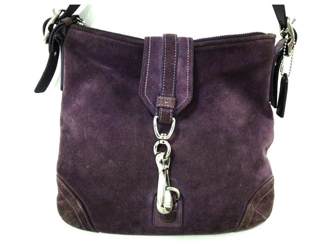Coach Shoulder bag Purple Suede Joli Closet