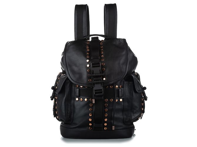 Givenchy Black Obsedia Studded Leather Backpack Pony-style  display picture 1