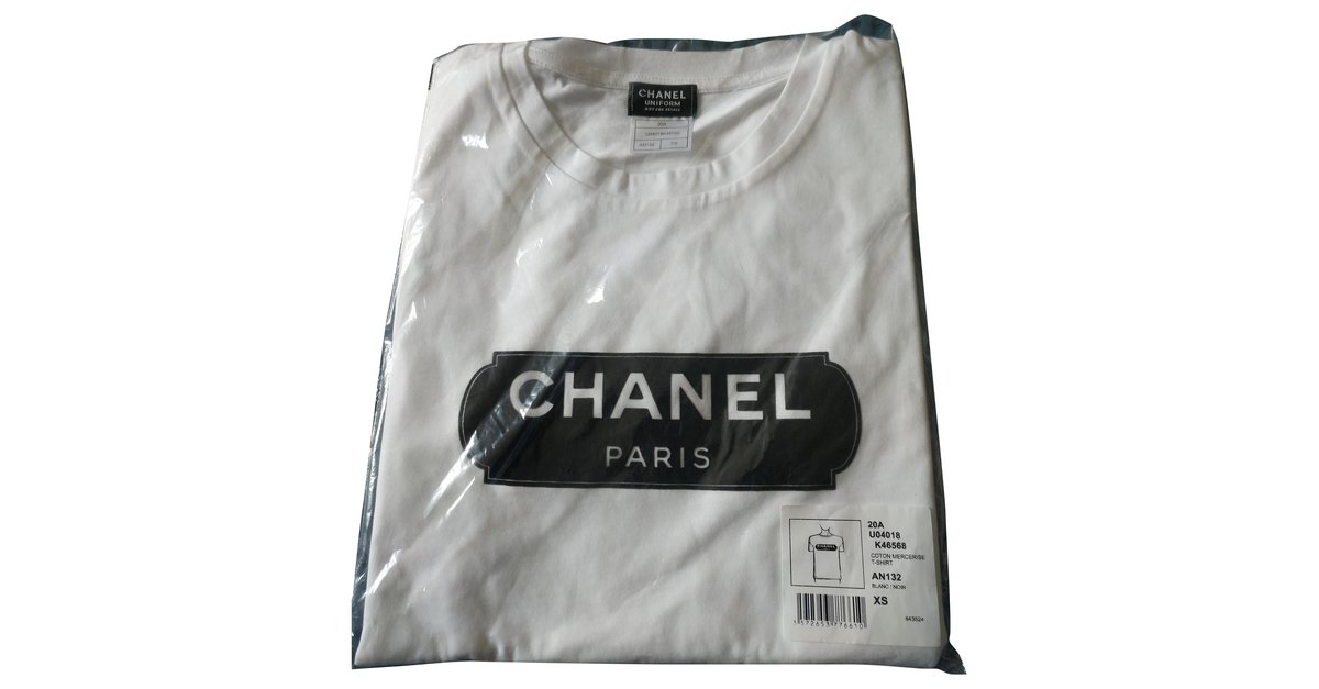 Chanel Uniform tshirt Black White Cotton ref869286  Joli Closet