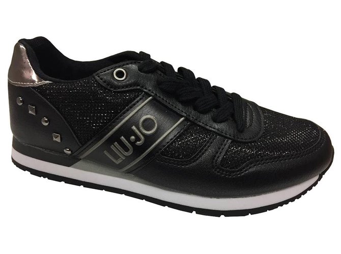 Plateau Sneaker Glitzer Turnschuhe Schwarz Plateau Sneaker