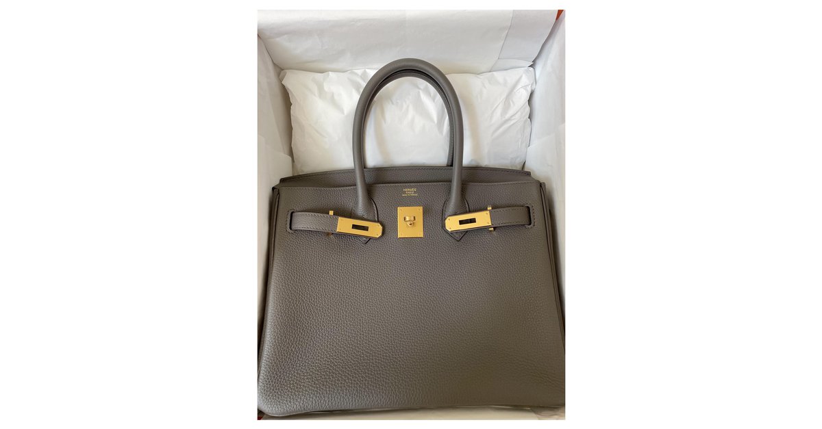 Hermès Birkin 30 Togo GHW Dark grey Leather ref.287383 - Joli Closet