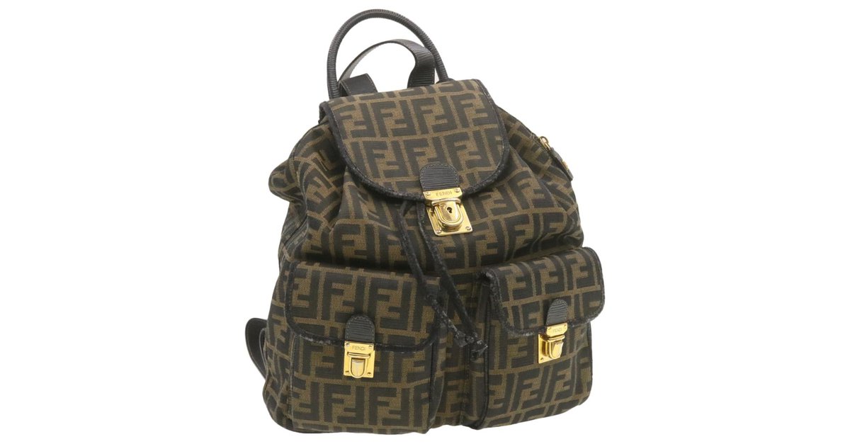 fendi zucca canvas backpack