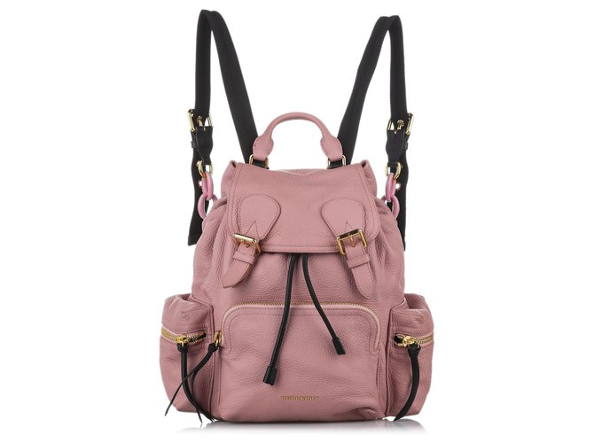 Burberry Pink Runway Leather Backpack Black Pony-style calfskin
