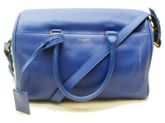 12 Hour Duffel Blue Leather with Strap 
