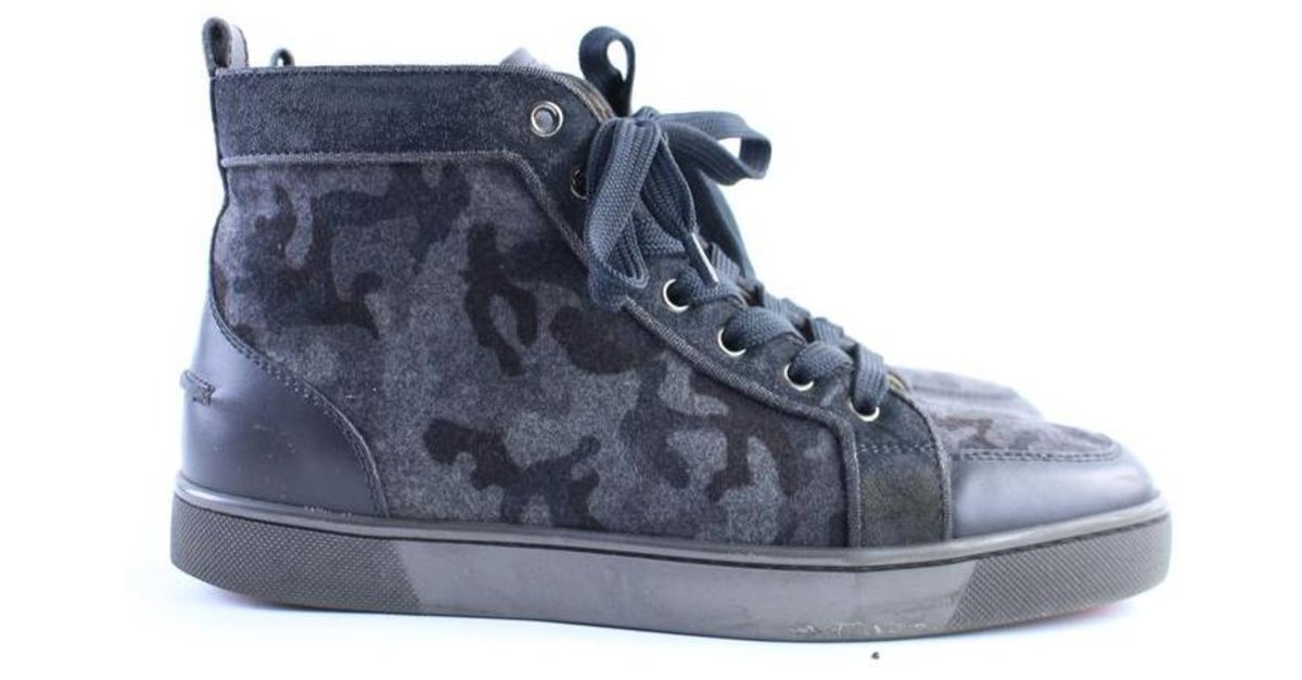 Christian Louboutin Camouflage Rantus Flat Sneaker Men's 39.5 High Top 5CLR0315