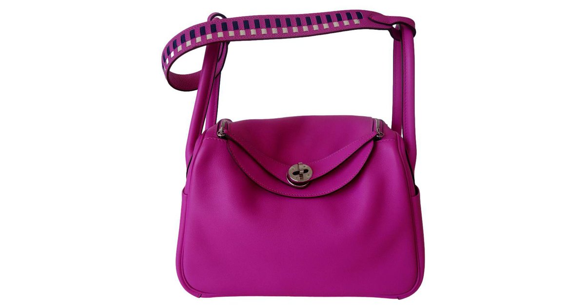 Hermès Lindy 34 Pink Red Leather ref.48227 - Joli Closet