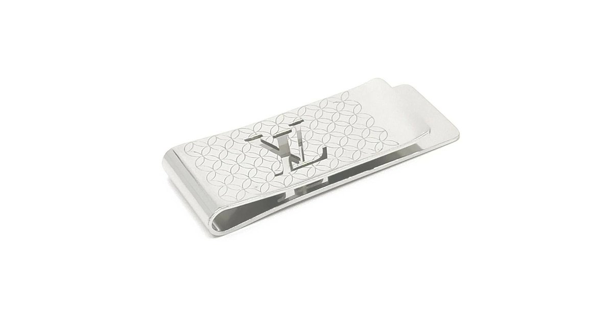 LOUIS VUITTON Bill Clip Champs Elysee Money Clip M65041 Silver from Japan