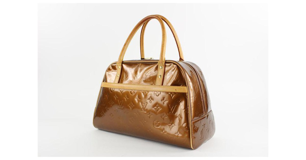 Louis Vuitton Tompkins Square Boston Copper Brown Monogram Vernis Leather  and calf leather Shoulder Bag ref.293668 - Joli Closet