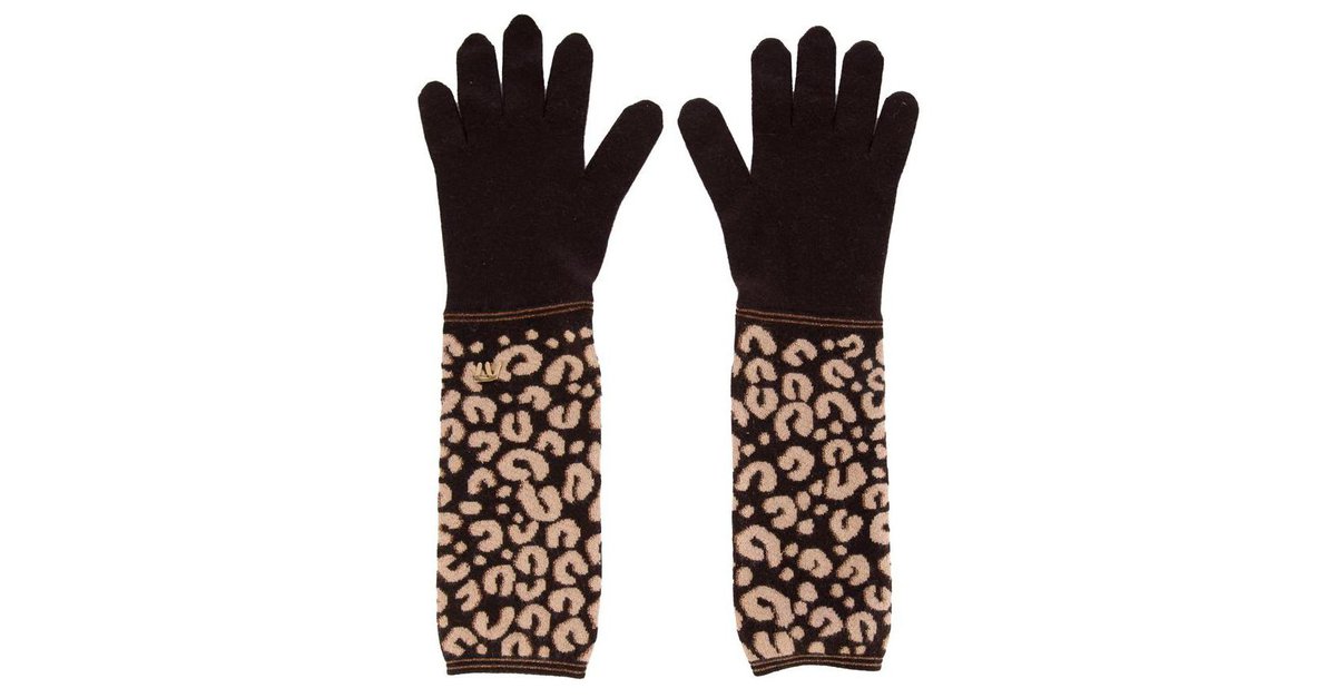 Louis Vuitton Stephen Sprouse Leopard LV Graffiti Gloves Brown ref.293672 -  Joli Closet