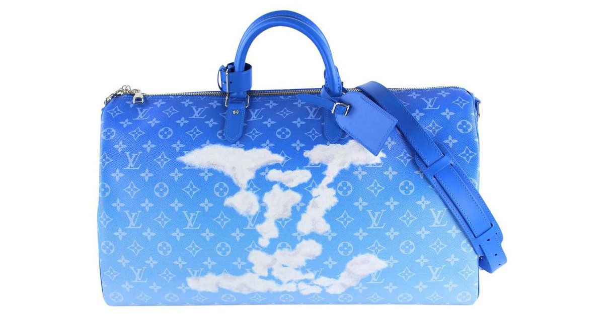 Louis Vuitton Blue Monogram Clouds Keepall Bandouliere 50 Duffle