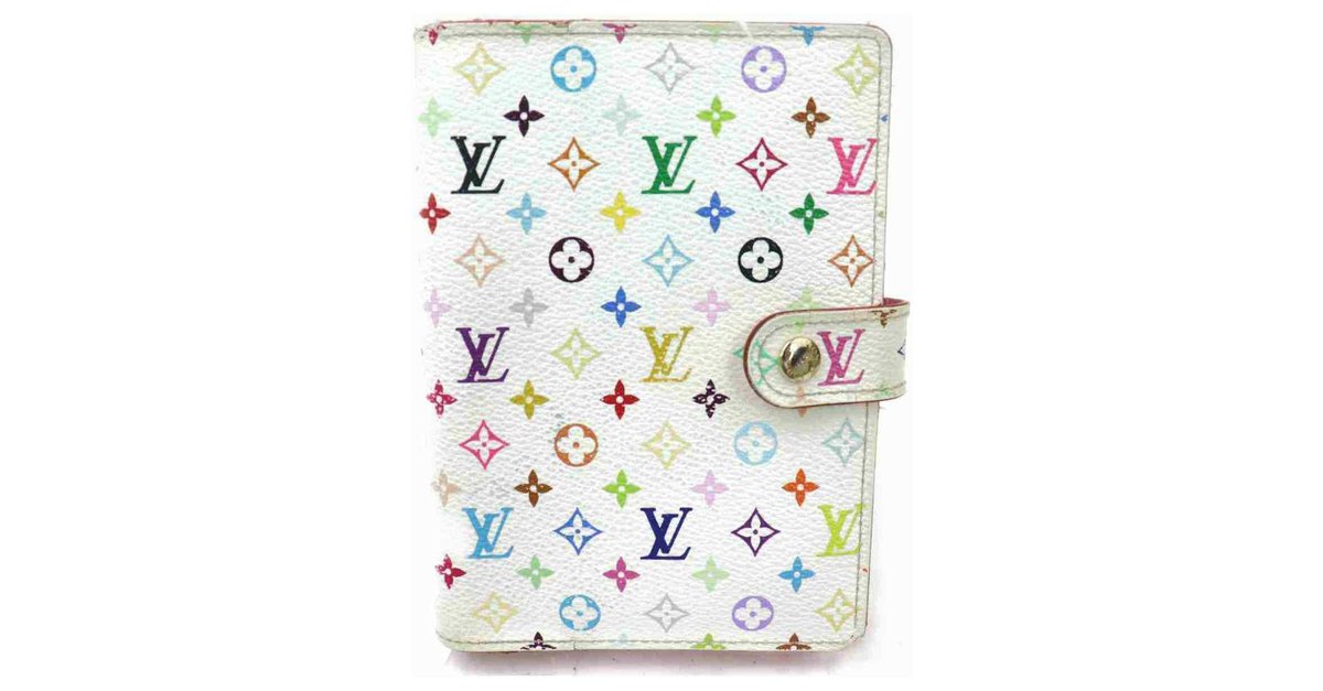 Louis Vuitton White Multicolor Small Ring Agenda PM ref.294125 - Joli Closet