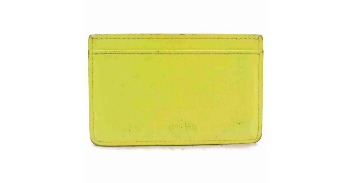 Louis Vuitton Yellow Damier Infini Porte Cartes Simple Card Case Wallet  860508
