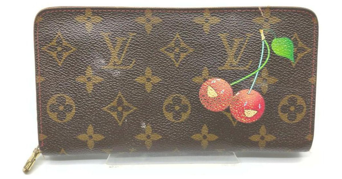 Louis Vuitton LOUIS VUITTON Round Zipper Long Wallet Cherry