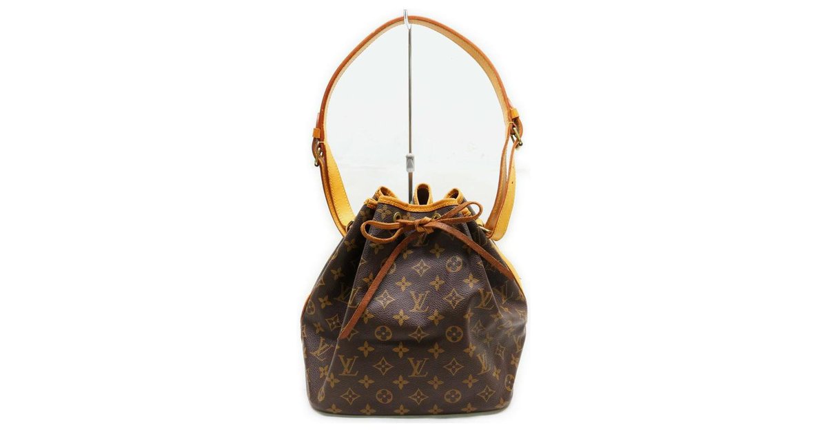 Louis Vuitton Monogram Petite Noe Drawsting Bucket Hobo Bag Brown Leather  ref.294815 - Joli Closet