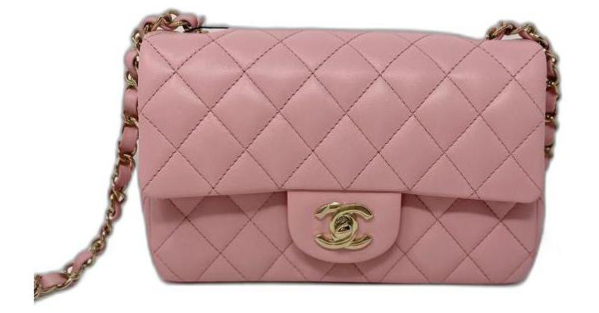Chanel White Lambskin Pearl Crush Mini Rectangular Flap Bag