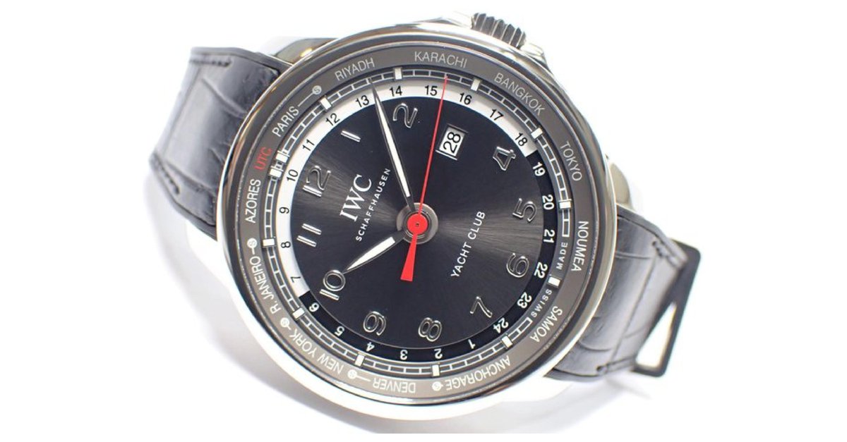 IWC Portugieser Yacht Club Worldtimer limited IW326602 Mens Grey Steel ref.296201 Joli Closet