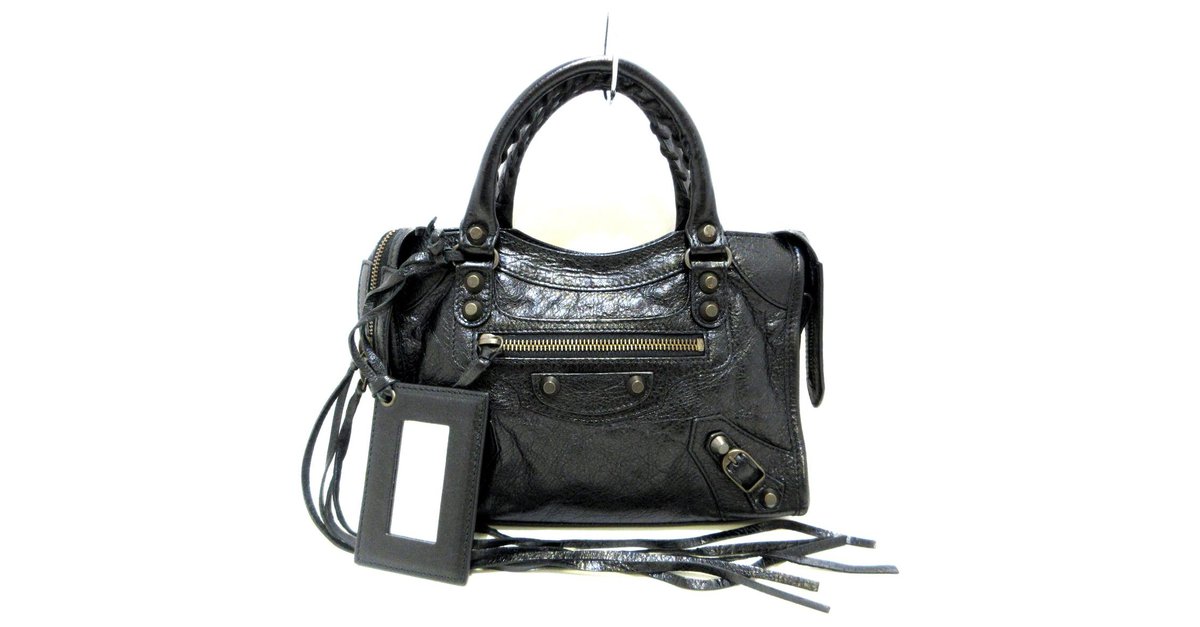 Balenciaga City Bag Black Leather ref.675291 - Joli Closet