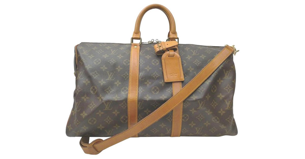 Louis Vuitton Monogram Keepall Bandouliere 45 Duffle Bag with Strap Leather  Metal ref.297385 - Joli Closet