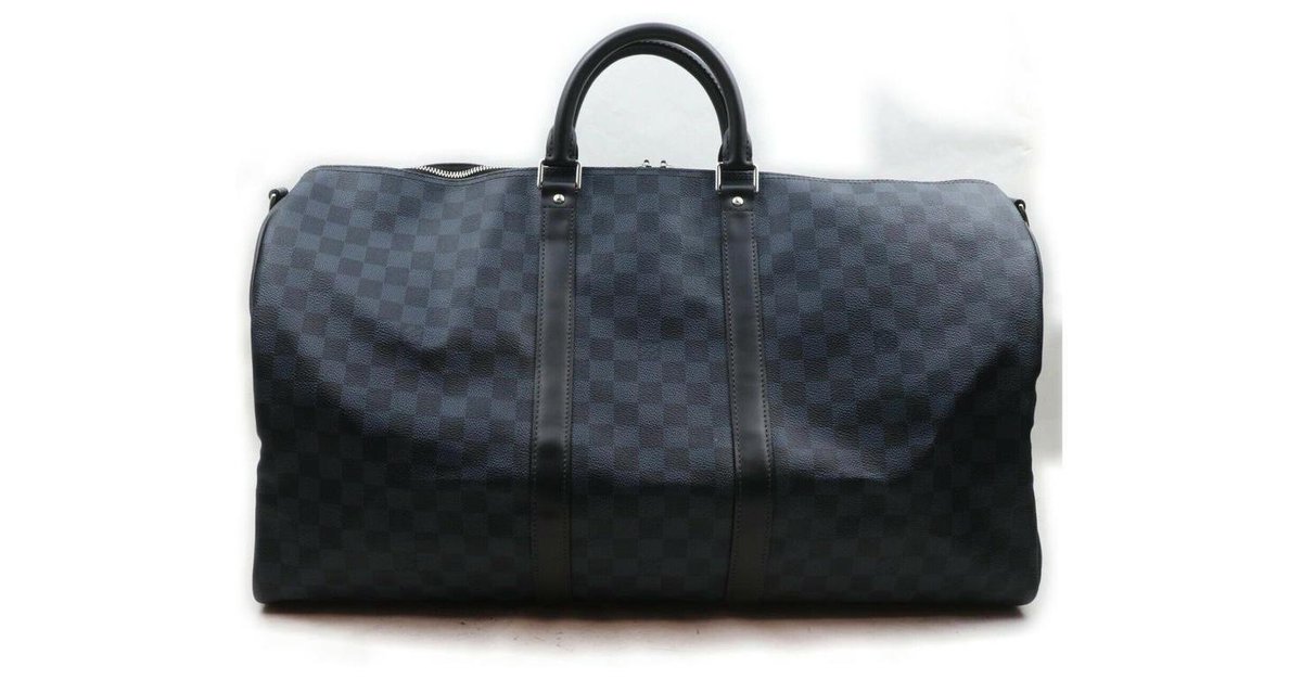 Louis Vuitton Navy Damier Cobalt Keepall Bandouliere 55 duffle bag  ref.298051 - Joli Closet