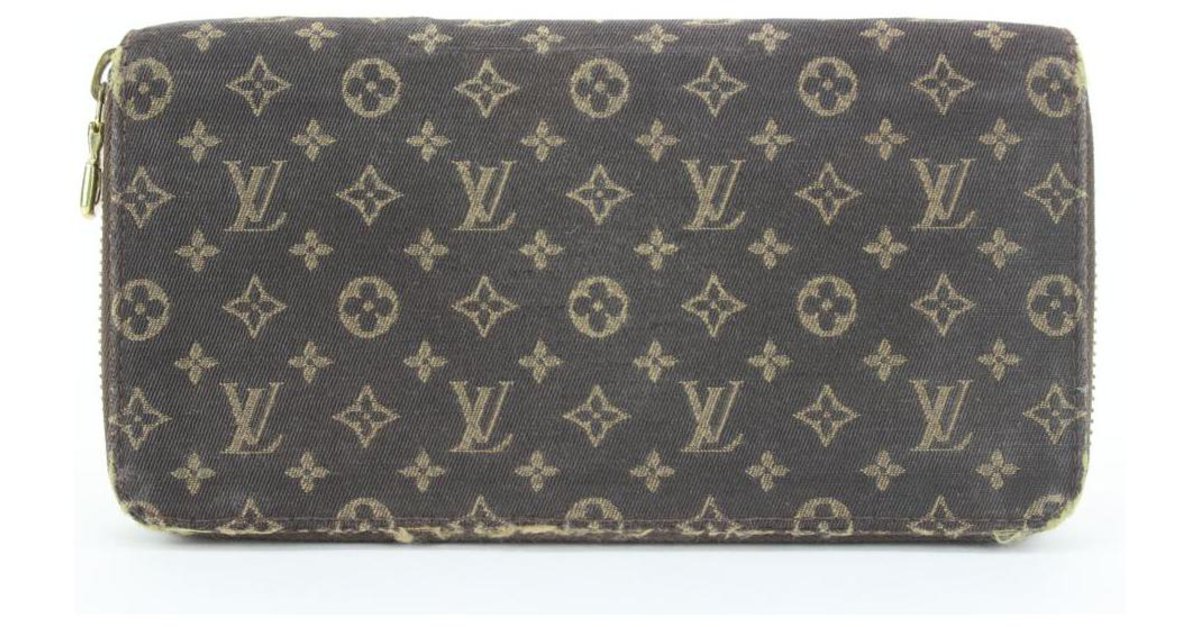 LOUIS VUITTON Mini Lin Ebene Monogram Zippy Wallet