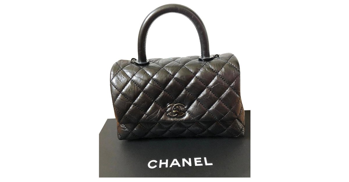 Chanel Small So Black Coco Handle bag Exotic leather ref.299648 - Joli  Closet