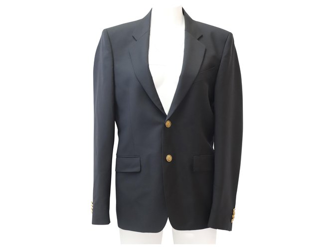 Givenchy Gold Button Single Breasted Blazer Black ref.300215 Givenchy Gold Button Single Breasted Blazer Black ref.300215