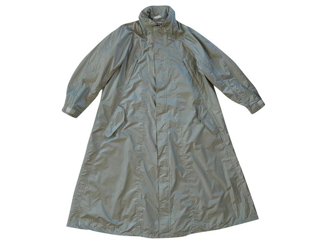 Issey Miyake Coats, Outerwear Grey Polyester Polyurethane