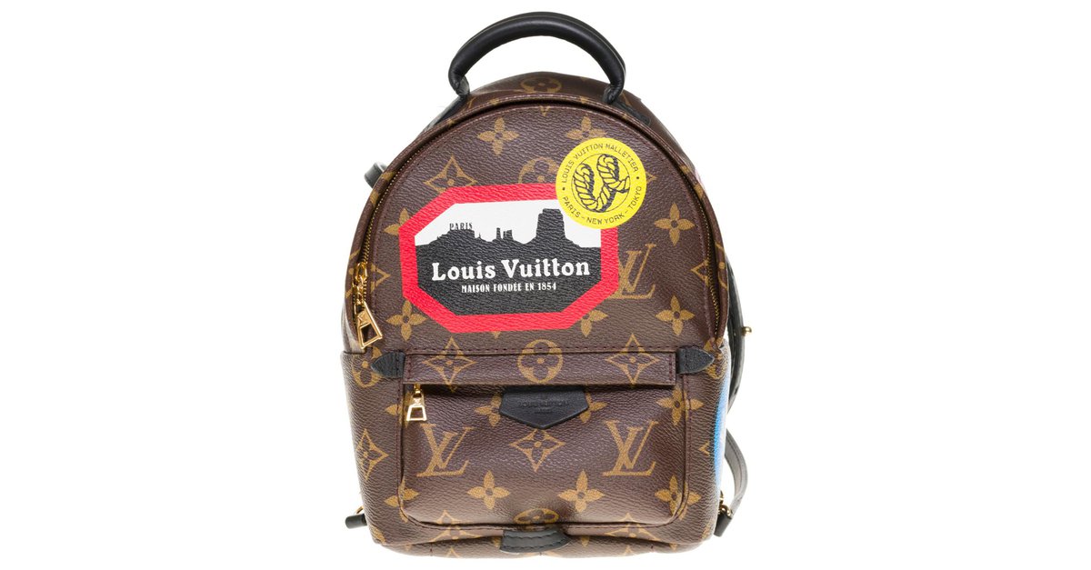 New Condition / Limited Edition / Louis Vuitton Palm Springs Mini My LV  World Tour backpack Brown Cloth ref.304234 - Joli Closet