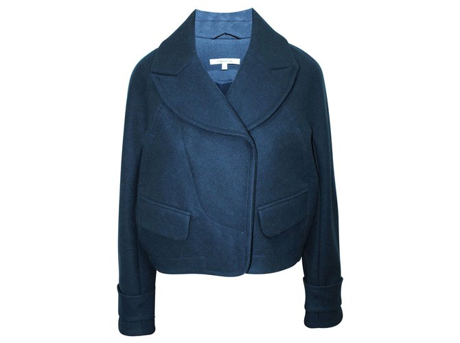 Carven Navy Blue Short Jacket Wool ref.304933 - Joli Closet