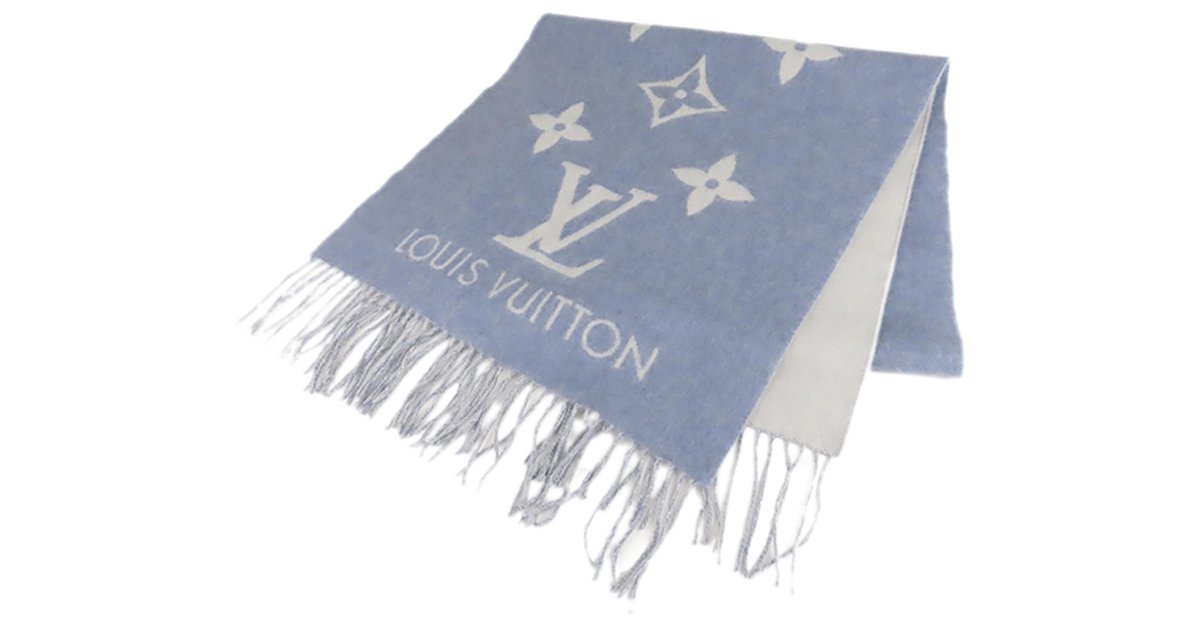 Louis Vuitton Blue and White Alma Print Scarf - '10s