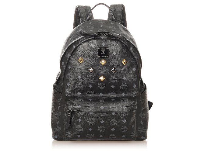 all black mcm backpack
