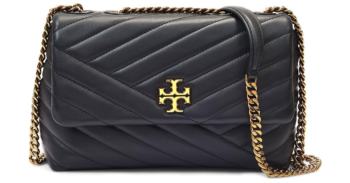 Tory Burch Baguette Bag Kira in Quilted Black Leather ref.310358 - Joli ...