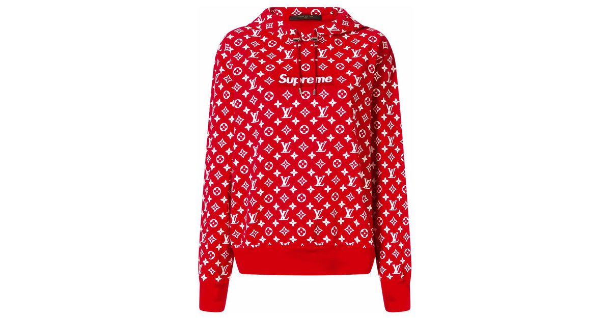 Louis Vuitton RARE Vuitton/Supreme Hoodie Red Cotton ref.311108 - Joli  Closet