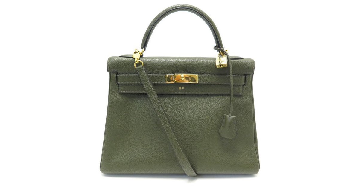 Hermès - Authenticated Kelly 28 Handbag - Leather Khaki Plain for Women, Never Worn