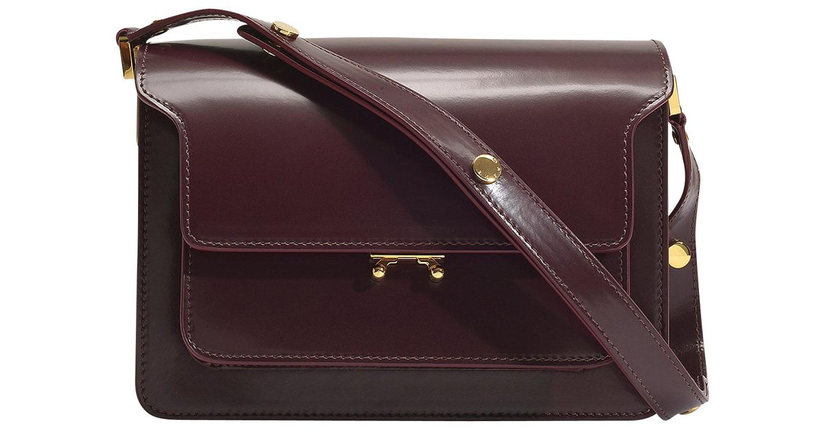 Trunk Bag in Wine Calfskin