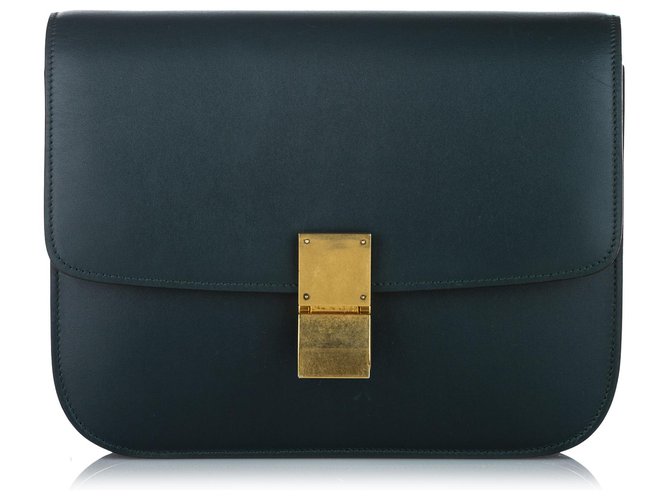 celine box bag green