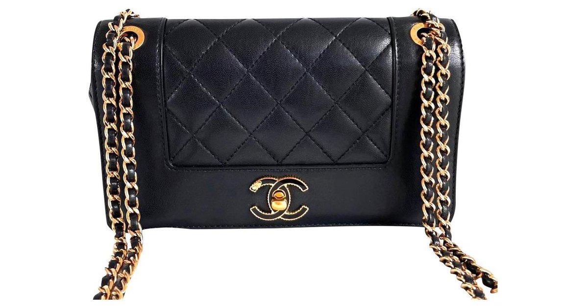 Chanel Small Mademoiselle black shoulder flap bag Leather ref.315401