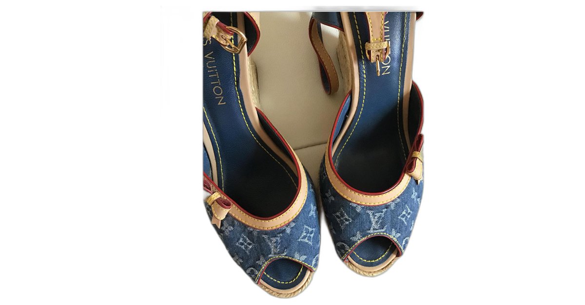 Louis Vuitton sandals Blue Leather ref.315704 - Joli Closet